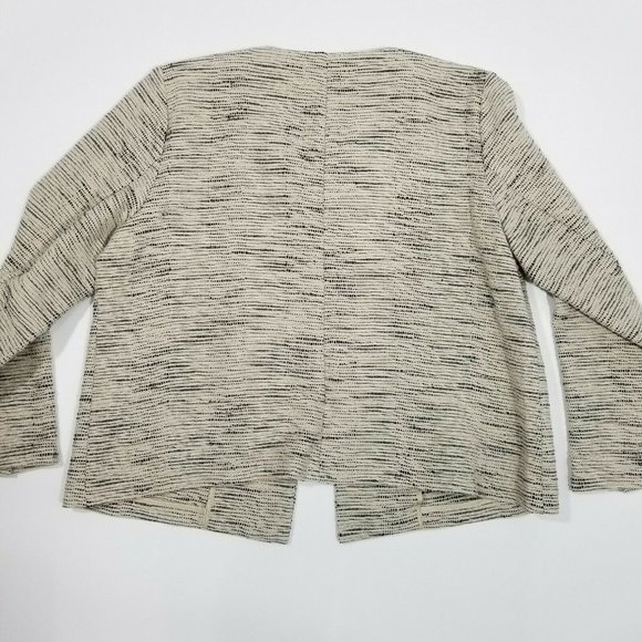 Eileen Fisher Tweed Textured Striped Open Front - Picture 2 of 6